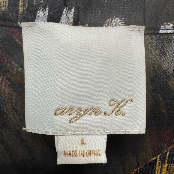 Aryn K Yellow and Red Flutter Sleeve Blouse - Picture 11 of 12